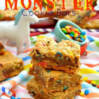 Nutella-Filled Monster Cookie Bars