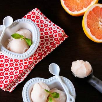 Pink Grapefruit and Champagne Sorbet