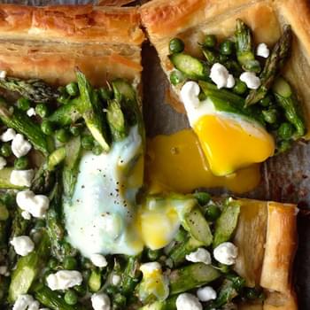 Asparagus and Egg Tart with Goat Cheese