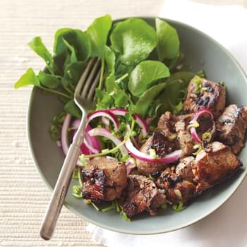 Caramelized Beef with Onions & Watercress