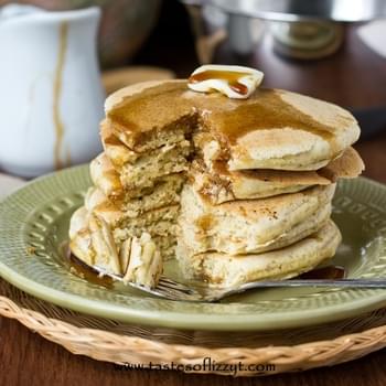 Cornmeal Pancakes with Brown Sugar Maple Syrup