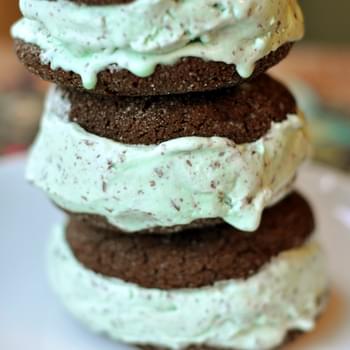 Chocolate-Mint Chip Ice Cream Sandwiches
