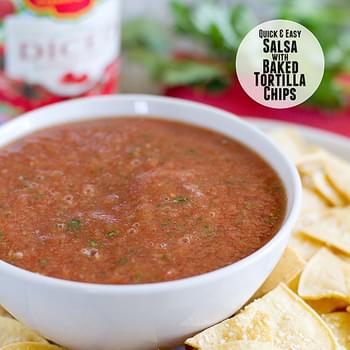 Quick and Easy Salsa with Baked Tortilla Chips