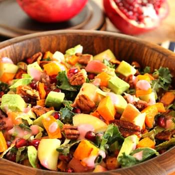 Harvest Chopped Salad with Creamy Cranberry-Shallot Dressing
