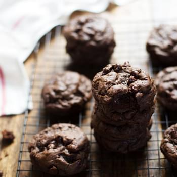 Thick and Fudgy Double Chocolate Cookies