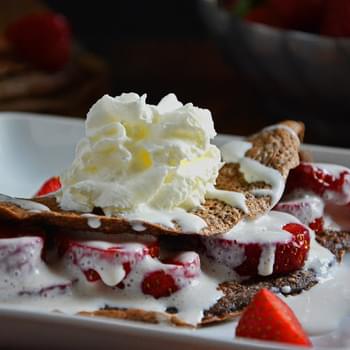 Strawberries and Cream Chocolate Crepes