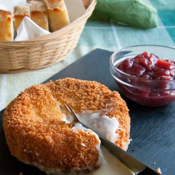 Deep-Fried Brie with Cranberry-Apple Chutney