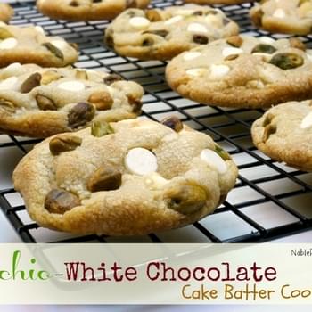Pistachio-White Chocolate Cake Batter Cookies