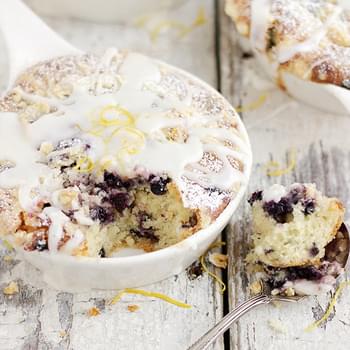 Blueberry Buttermilk Cake with Sweet Lemon Glaze