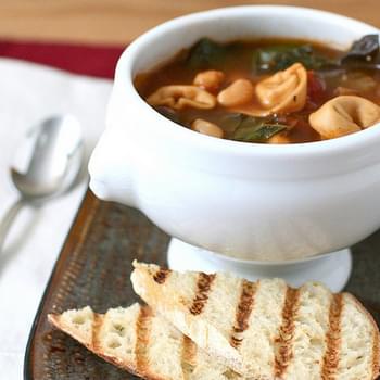 Tortellini Soup with Beans and Chard
