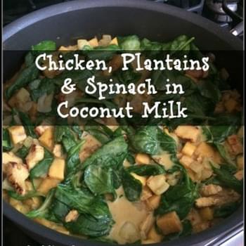 Chicken, Plantains, and Spinach in Coconut Milk