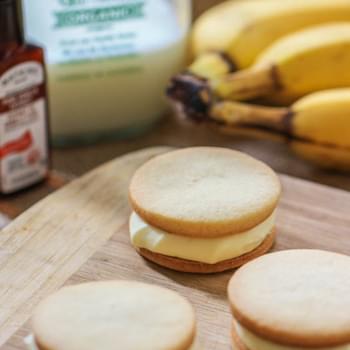 Banana Pudding Sandwich Cookies with Homemade Vanilla Wafers