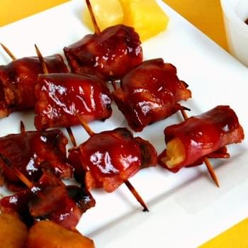 Bacon Wrapped Water Chestnuts or Pineapple Chunks