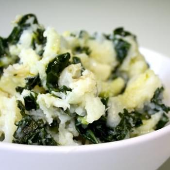 Mashed Potatoes with Goat Cheese & Kale