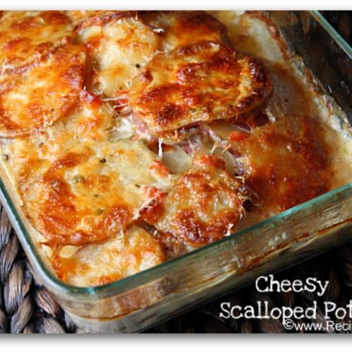 Scalloped Potatoes with Peppers & Swiss Cheese