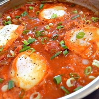 Salsa Poached Eggs & Grits