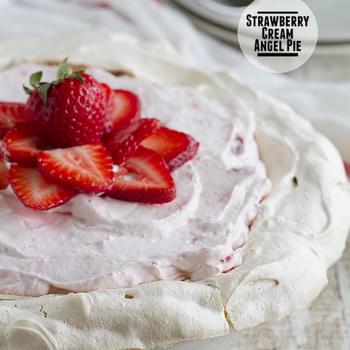 Strawberry Cream Angel Pie