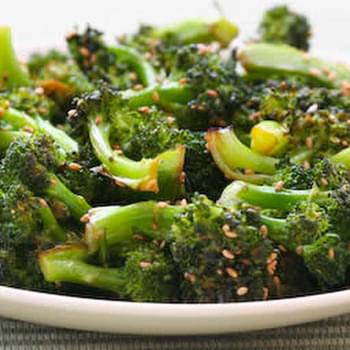 Roasted Broccoli with Soy Sauce and Sesame Seeds