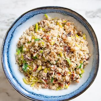 Cauliflower “cous Cous” With Leeks And Sun-dried Tomatoes
