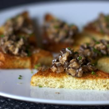 Creamed Mushrooms on Chive Butter Toast