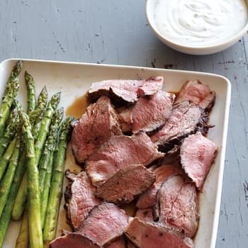 Grilled Leg of Lamb with Lime-Chive Creme Fraiche