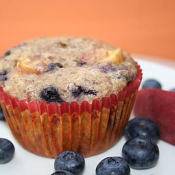 Blueberry Peach (and Whey) Muffins