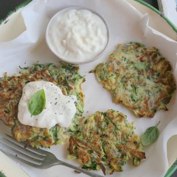 Zucchini And Basil Fritters With Stracciatella Cheese