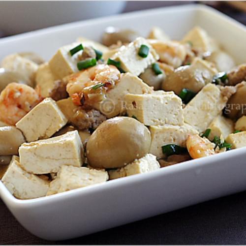 Home-style Tofu Recipe (Tofu with Mushrooms)