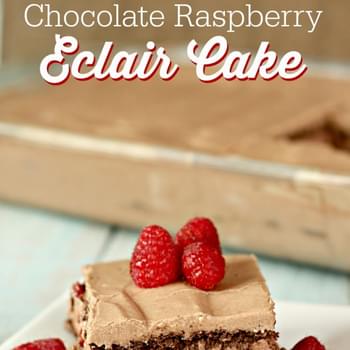 No Bake Chocolate Raspberry Eclair Cake