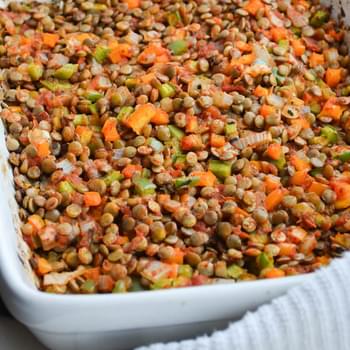ROASTED LENTILS WITH BELL PEPPERS