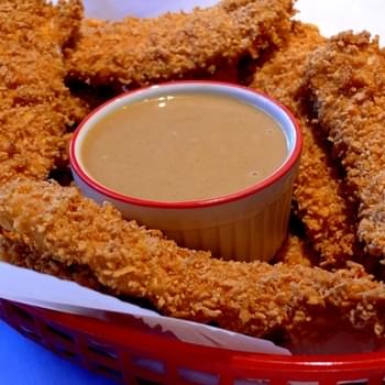 Healthier Crispy Chicken Fingers with Honey-Mustard Sauce