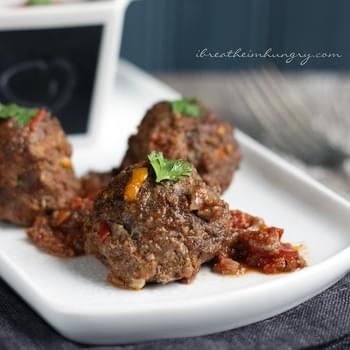 Morrocan Meatballs with Harissa BBQ Sauce – Low Carb & Gluten Free