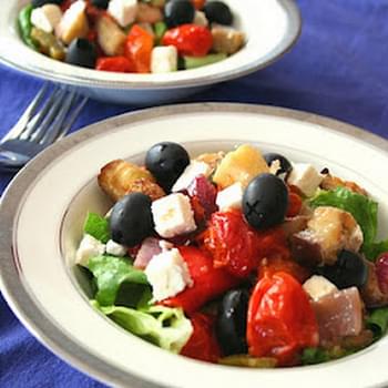Roasted Vegetable Greek Salad (Low Carb and Gluten-Free)