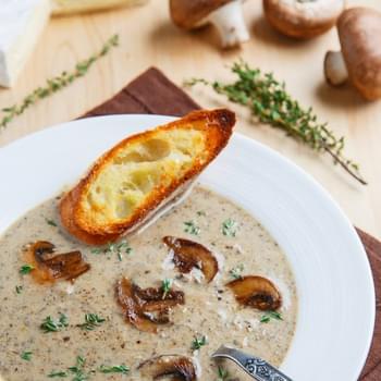 Creamy Roasted Mushroom and Brie Soup