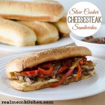 Slow Cooker Cheesesteak Sandwiches