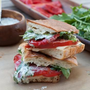 Roasted Red Pepper Panini With Cilantro-lime Mayo