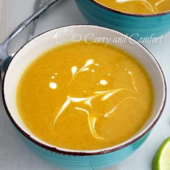 Curried Butternut Squash Soup with Miso Broth (Vegan)
