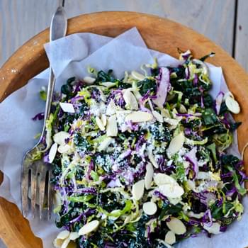 Shredded Kale And Brussels Sprout Salad