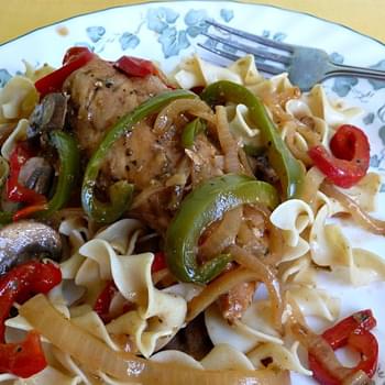 Savory Chicken with Bell Pepper and Mushrooms   From Joanna
