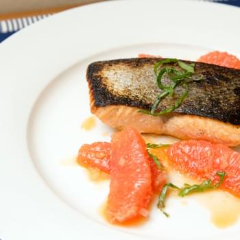 Seared Salmon with Shallot-Grapefruit Sauce (Adapted from Fine Cooking)