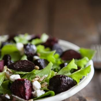 Maple Roasted Beet and Goat Cheese Salad