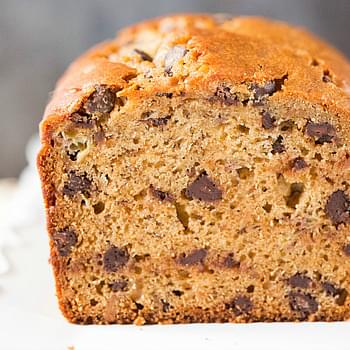 Peanut Butter-Banana Bread with Chocolate Chips