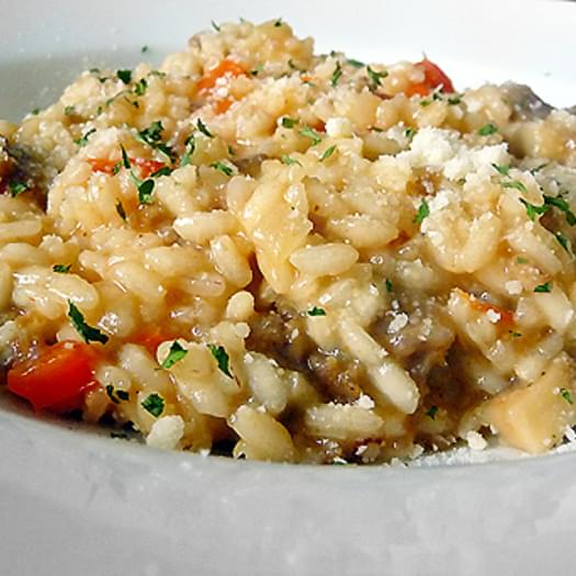 Italian Sausage, Red Pepper and Mushroom Risotto