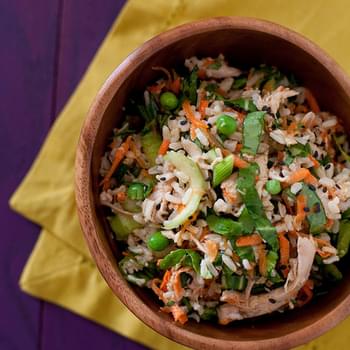 Bok Choy Brown Rice Salad with Orange Sesame Dressing