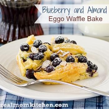 Blueberry and Almond Eggo Waffle Bake