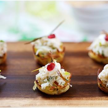 Potato Nests with Crab and Apple Topping
