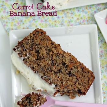 Carrot Cake Banana Bread with Cream Cheese Frosting