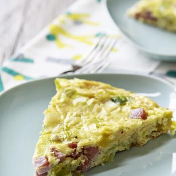 Leek and Ham Frittata with Goat Cheese