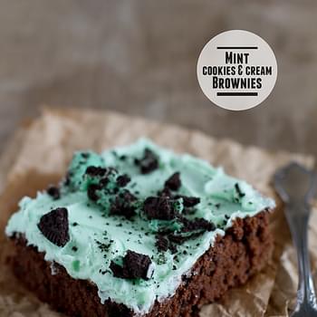 Mint Cookies and Cream Brownies