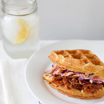 Barbecued Chicken and Waffle Sandwiches
